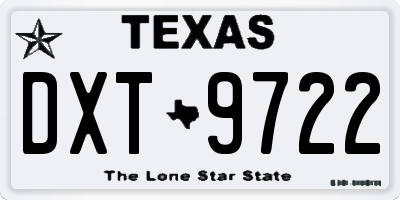 TX license plate DXT9722