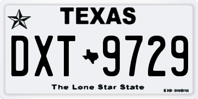 TX license plate DXT9729