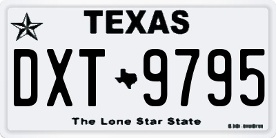 TX license plate DXT9795