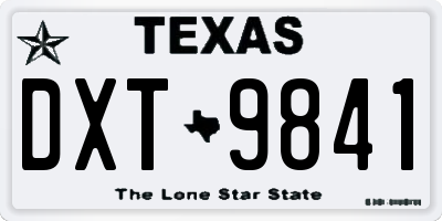 TX license plate DXT9841