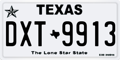 TX license plate DXT9913