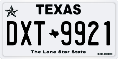 TX license plate DXT9921