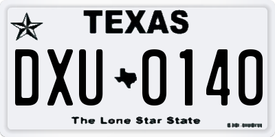 TX license plate DXU0140