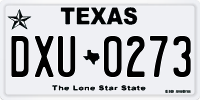 TX license plate DXU0273