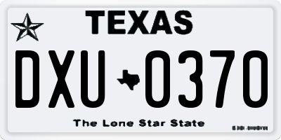 TX license plate DXU0370