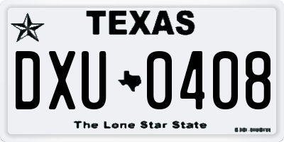 TX license plate DXU0408