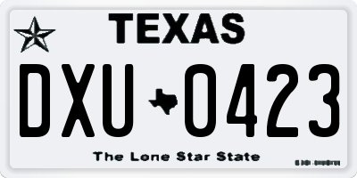 TX license plate DXU0423