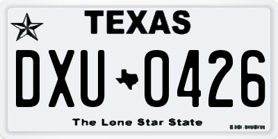 TX license plate DXU0426