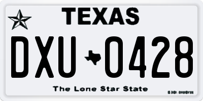 TX license plate DXU0428
