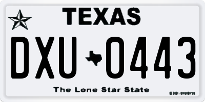 TX license plate DXU0443
