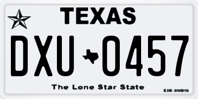 TX license plate DXU0457