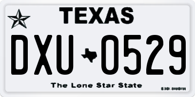 TX license plate DXU0529