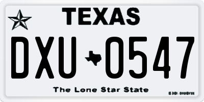 TX license plate DXU0547