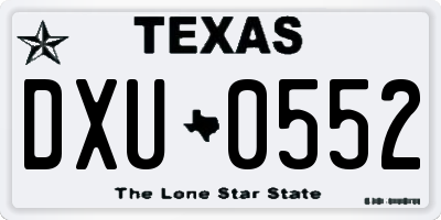 TX license plate DXU0552