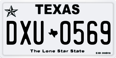 TX license plate DXU0569