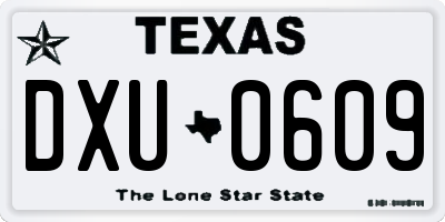 TX license plate DXU0609