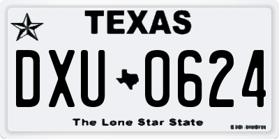 TX license plate DXU0624