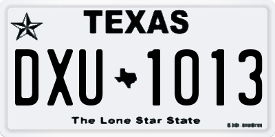 TX license plate DXU1013