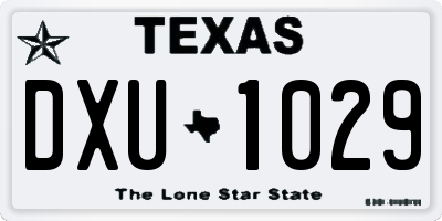 TX license plate DXU1029