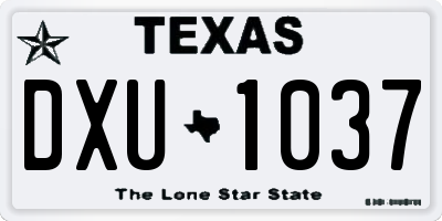 TX license plate DXU1037