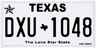 TX license plate DXU1048