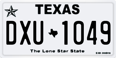 TX license plate DXU1049