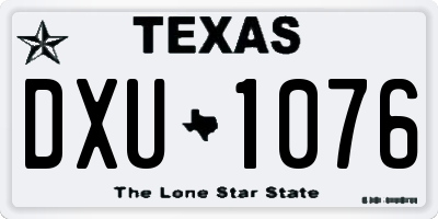 TX license plate DXU1076