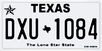 TX license plate DXU1084
