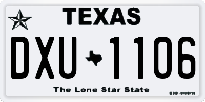 TX license plate DXU1106