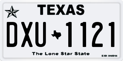 TX license plate DXU1121
