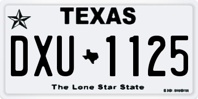 TX license plate DXU1125