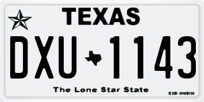 TX license plate DXU1143