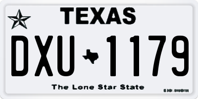 TX license plate DXU1179