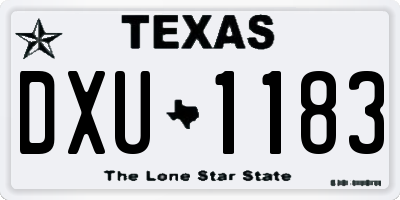 TX license plate DXU1183