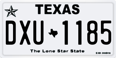 TX license plate DXU1185