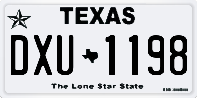TX license plate DXU1198