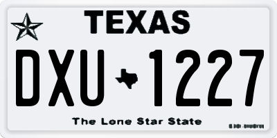 TX license plate DXU1227