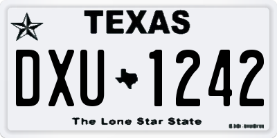 TX license plate DXU1242