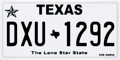 TX license plate DXU1292