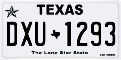 TX license plate DXU1293
