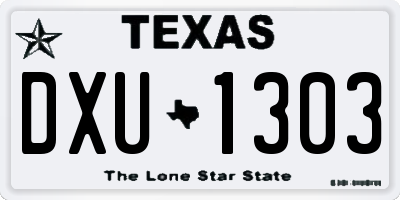 TX license plate DXU1303