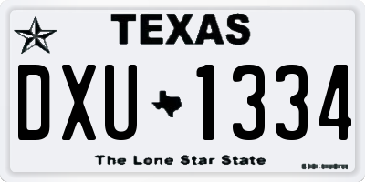 TX license plate DXU1334