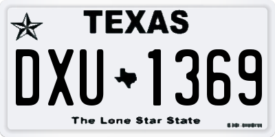 TX license plate DXU1369