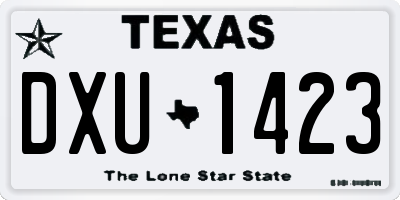 TX license plate DXU1423