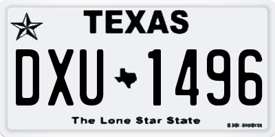 TX license plate DXU1496