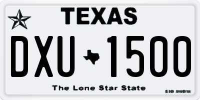 TX license plate DXU1500