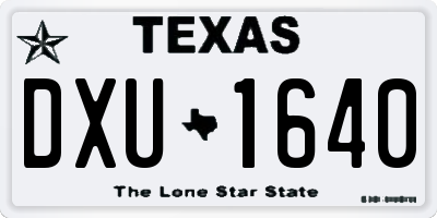 TX license plate DXU1640