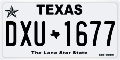 TX license plate DXU1677