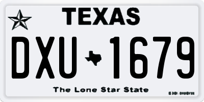 TX license plate DXU1679