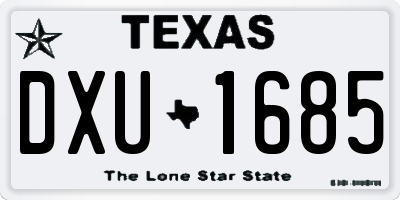 TX license plate DXU1685